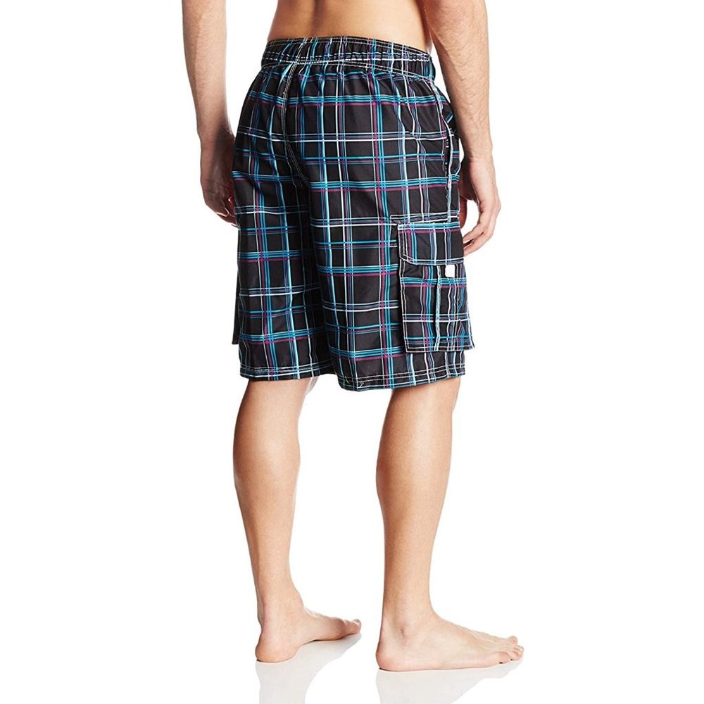 Kanu Surf Men's Infinite Swim Trunks (Regular & Extended Sizes), Miles Black, La